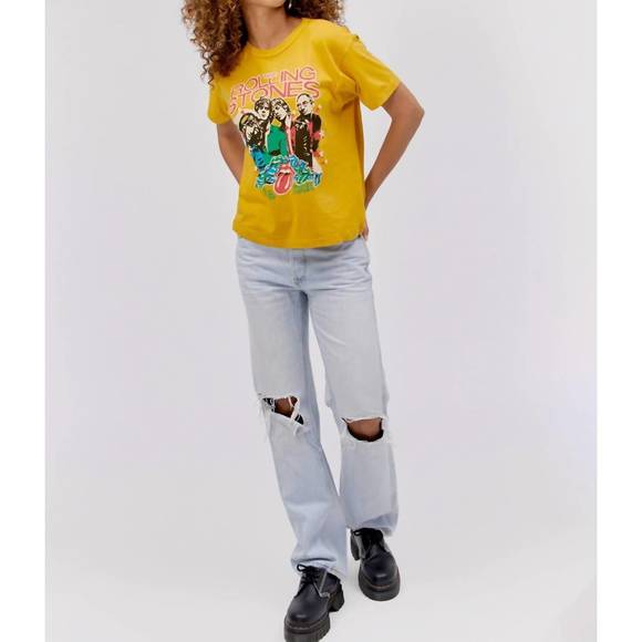 NEW DAYDREAMER rolling stones 78 us tour ringer tee top in golden daze - Picture 1 of 9